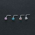 ZS 22g CZ Crystal Nose Studs Sets 12PCS/3PCS Nose Rings Studs Set Stainless Steel Nose Piercing Screws Fashion Nose Septum Rings.