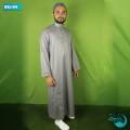 Silver Color Muslim Clothing Thobe Korean Micro Torre Fabric full Sleeve Islamic Jubba for Men. 