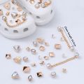 Cute Luxury Shoes Accesories Rhinestone Bling Croc Charms Metal Chain Croc Shoe Decorations Diy Buckle Pearl Shoes Flower New. 
