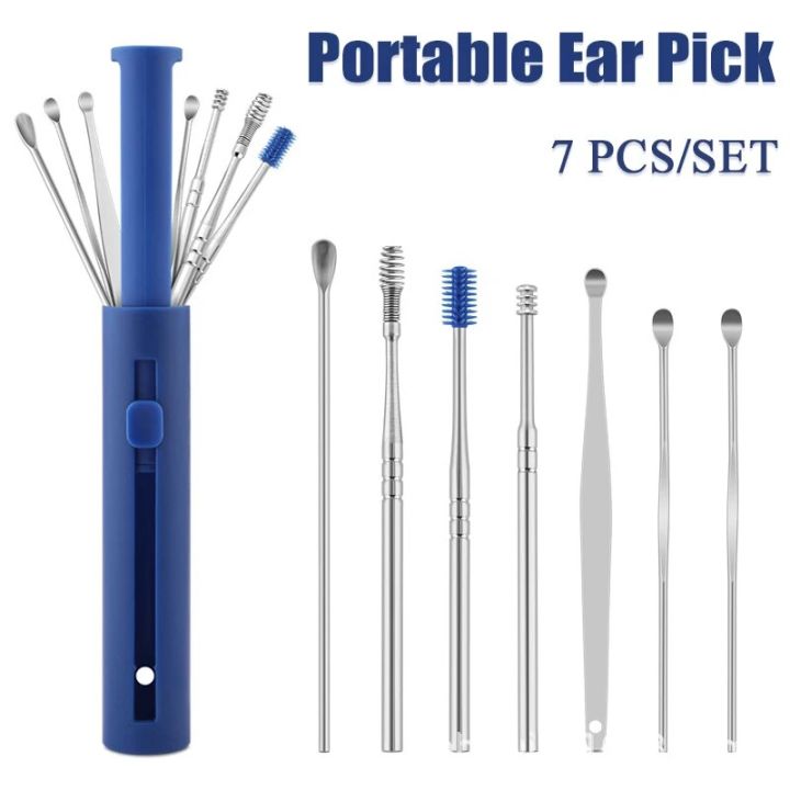 【All Of Me】7Pcs/set Ear Wax Pickers Stainless Steel Earpick Wax Remover ...