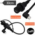 IP67 Micro USB Waterproof Cable,Micro-USB 2.0 5pin IP 67 Male to Female Panel Mount WaterProof Connector Extension Cord 0.3m 1m. 
