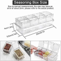4 In 1 Crystal Seasoning Box Acrylic Spice Container Jar Condiment Dispenser With Spoon Set.