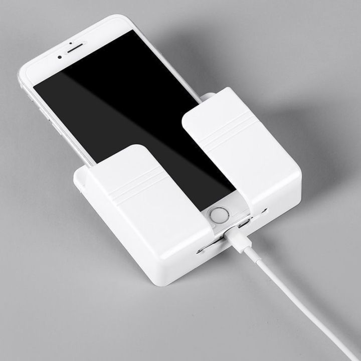 Wall Mounted Organizer Storage Box Remote Control Mounted Mobile Phone Plug Wall Holder Charging Multifunction Holder Stand