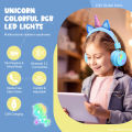 Cartoon Unicorn Wireless Headphones RGB Girls Daughter Music Stereo Earphone Kids Cute Unicorn Headset With Mic Christmas Gifts. 