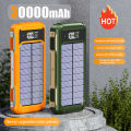 300000mAh Large Capacity Solar Power Bank Portable With Lanyard Compass External Battery Outdoor Camping Charging Powerbank. 