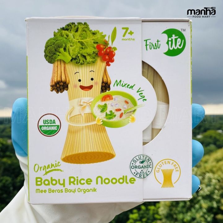 First Bite Organic Baby Rice Noodle (Gluten Free) – Broccoli | 7 ...