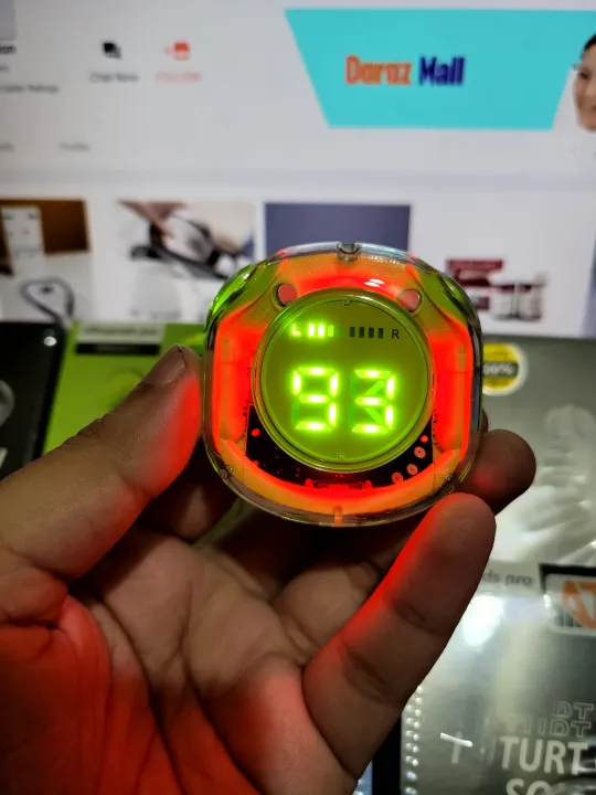 Ultrapods%20Pro%20True%20Wireless%20Earbuds%20with%20Display%20Transparent%20Design,%20Bluetooth%205.3%20Water%20Proof%20Green%20colour%20-%20Image%202