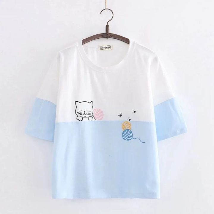 Cartoon%20Kitty%20Print%20Short%20Sleeve%20For%20Women%20Jersey%20Fabric%20-%20Image%202