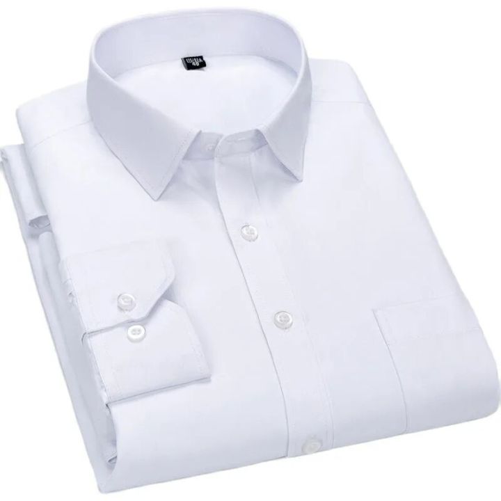Men%20Single%20Patch%20Pocket%20Formal%20Business%20Standard%20Office%20Size%2047%2048%20Classic%20Long%20Sleeve%20Solid%20Basic%20Dress%20Shirts%20-%20Image%204