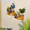 Wall Mounted 3 Layer Stair Rack, Punch Free Wall Hanging Showpiece Holder. Hand Made Craft Items Wall Shelf For Home. - Flower Vase. 