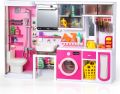 4-in-1 Mini Bathroom Playset with Lights & Sounds, Pink Play Dressing Table Toy Set, Furniture, Bathroom Accessories, Pretend Role Play Toys for Boys Girls.