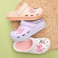 Women's Hole Shoes Summer Thick Bottom for Outdoors Cute Non-Slip Soft Bottom Comfortable Toe Cap Slipper Student Korean Style Beach Slippers.