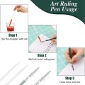 Art Ruling Pen Set Masking Fluid Pen with Glue Residue Eraser,Ruling Ink Pens Fluid Line Drawing Tool for Mounting Art.