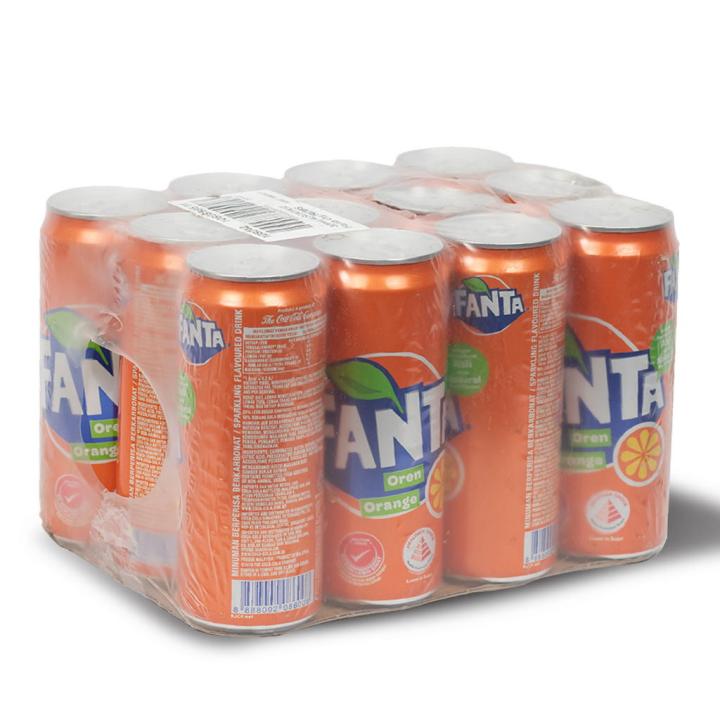Fanta Orange Can Soft drinks 330 ml 12 pieces Malaysia