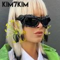 Steampunk Y2k Twisted Sunglasses Men Women 2023 Luxury Brand Trendy Hip Hop Punk Sun Glasses Male Streetwear Shades Gafas De Sol. 