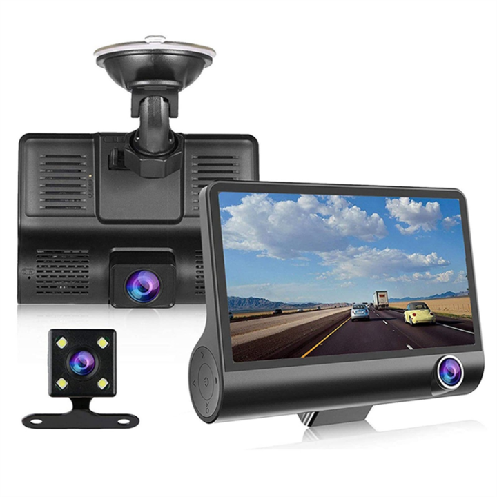 Car%20DVR%20Dashcam%20HD%20Screen%201080P%203%20Lens%20Video%20Recorder%20Front%20+%20Interior+Rear%20View%20Camera%20Dash%20Cam%204%20Inch%20Dash%20Camera%20Black%20-%20Image%202