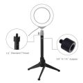 PULUZ PU408 22cm Desktop Adjustable Tripod Stand Selfie Stick LED Ring Light Mount Holder for Live Broadcast. 