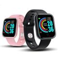 Y68 1.3 in Smart Watch  Bluetooth Sport SmartWatch Support for iOS Android Device Fitness Tracker Heart Rate Monitor Built-in 150mAh Battery USB Charging-Black. 
