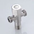 SUS304 Stainless Steel Bathroom Quarter Turn Angle Valve Shower System Replacement Part 3-Way T-Adapter G 1/2 Brushed Finish. 