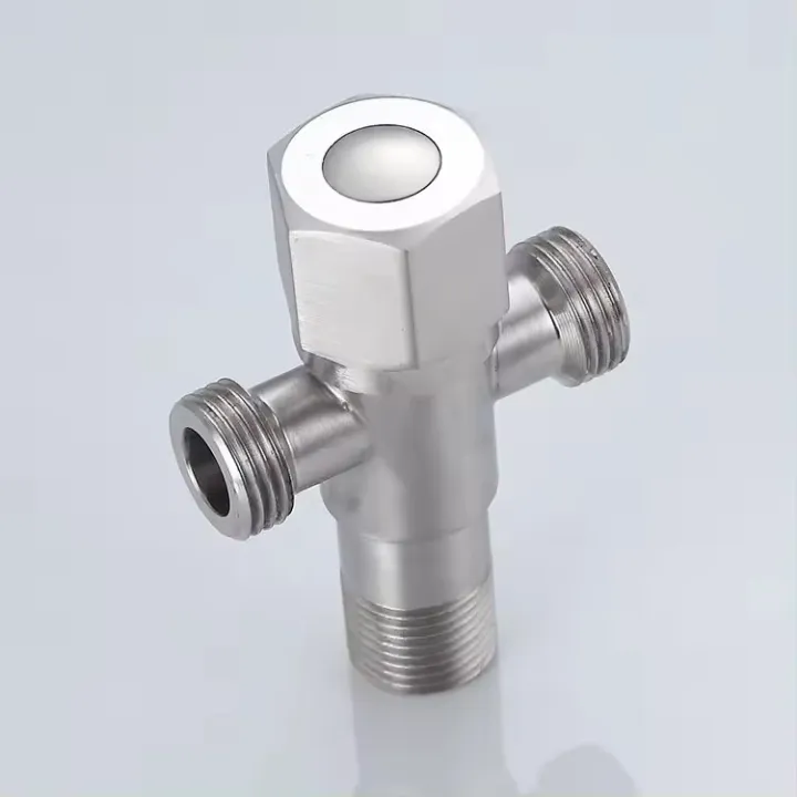 SUS304%20Stainless%20Steel%20Bathroom%20Quarter%20Turn%20Angle%20Valve%20Shower%20System%20Replacement%20Part%203-Way%20T-Adapter%20G%201/2%20Brushed%20Finish%20-%20Image%205