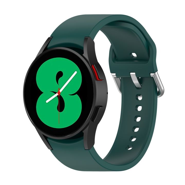 (New) for Samsung Galaxy Watch 5 44mm official silicone silver round buckle watch band