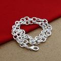 【Hot New Release】 Classic Basic Thick Lobster Clasp Men Necklace 925 Silver Chain Link Necklace Male Women Jewelry. 