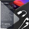 USB-C Male to Lightning Female Adapte, Type-C to Lightning Audio Adapter for Apple EarPods, iPhone 15, iPad, MacBook Pro. 