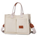 Women Fashion Shoulder Bag Large Capacity Canvas Tote Bags Adjustable Strap Crossbody Bag Multi Pocket Square Work Commuting Bag.