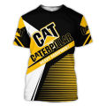 Men's T shirt CAT excavator pattern tees casual o-neck pullover outdoor sports short sleeve tops summer hot sales loose T-shirts. 