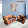 Upscaled Quality - Furnicom Sofa Set Leather Rolled Arm Fluffy Arm Sofa/ one & Two Seater Living Room or Office Sofa - Innovative Design.