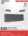FANTECH GO K211 Smooth Typing Keyboard 104 Keys Spill Resistant Keyboard English And Bangla USB Wired Easy To Read Keys Computer Keyboard Ergonomics Keyboard For Office PC. 
