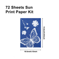 73 Pieces Sun Print Paper Cyanotype Paper Kit, Solar Drawing Paper Sensitivity Sunprint Nature Printing Paper.