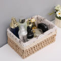 Rattan Desktop Storage Box Woven Snack Cosmetics Toy Storage Basket Household Fabrics Coffee Table Sundries Key Basket. 