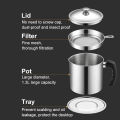 Stainless Steel Oil Strainer Pot Container Jug Storage with filter Cooking Oil Pot. 