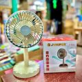 JY Super JY-2218 Professional Rechargeable Portable Mini Table Fan Strong Wind Left to Right Oscillating Angle 45 Degrees - AC/DC. 