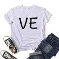 Combination Lo Ve Letter Print Couple T Shirt Short Sleeve O Neck Loose King Queen Tshirt Fashion Lovers Tee Shirt Tops Clothes. 