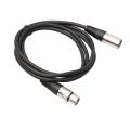3 Pin XLR Microphone Cable Male To Female Balanced Patch Lead Mic 1.5M NICKEL - Microphone. 