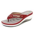 2023 Women's Slippers Summer New Fashion Metal Button Slides Shoes Wedge Beach Sandals Women Outside Platform Leisure Flip Flops.