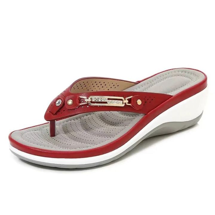 2023%20Women's%20Slippers%20Summer%20New%20Fashion%20Metal%20Button%20Slides%20Shoes%20Wedge%20Beach%20Sandals%20Women%20Outside%20Platform%20Leisure%20Flip%20Flops%20-%20Image%207