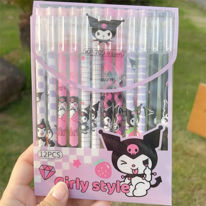 Cute%20ins%20wind%20pull%20hat%20boxed%20gel%20pen%20erasable%20pen%20blue%20sanrio%20series%20cartoon%20pen%20student%20set%20black%20-%20Image%204