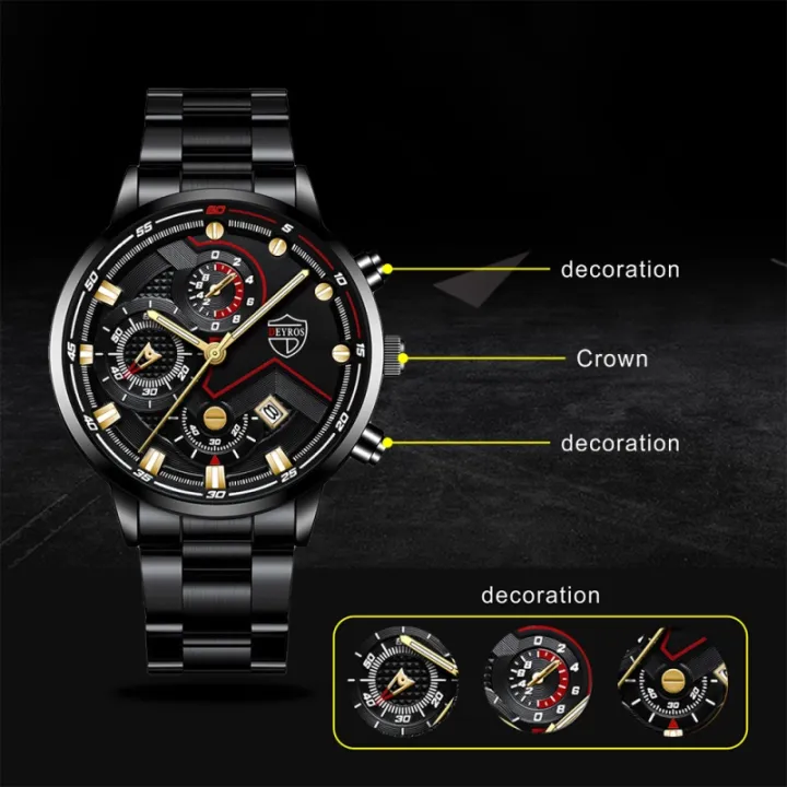DEYROS%20Relo%20Men%20Black%20Stainless%20Steel%20Watch%20Analog%20Quartz%20Calendar%20Watch%20for%20Men%20-%20Image%206