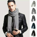 【Be worth】 Men Faux Wool Warm Scarfs Winter Shawl Neck Thick Knit Super Soft Solid Wrap. 