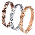 Longheng Europe and America cross-border jewelry diamond magnet red copper bracelet Amazon hot selling men's bracelet manufacturers wholesale. 