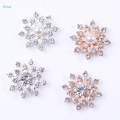10Pcs Crystal Flower Button DIY Accessories Scrapbook Rhinestone Flatback Embellishment Hair. 