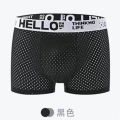 HELLO Ice Silk Mesh Men's Underwear Full Mesh Elastic Breathable Comfortable Boxers Young Students Boys Underwear.