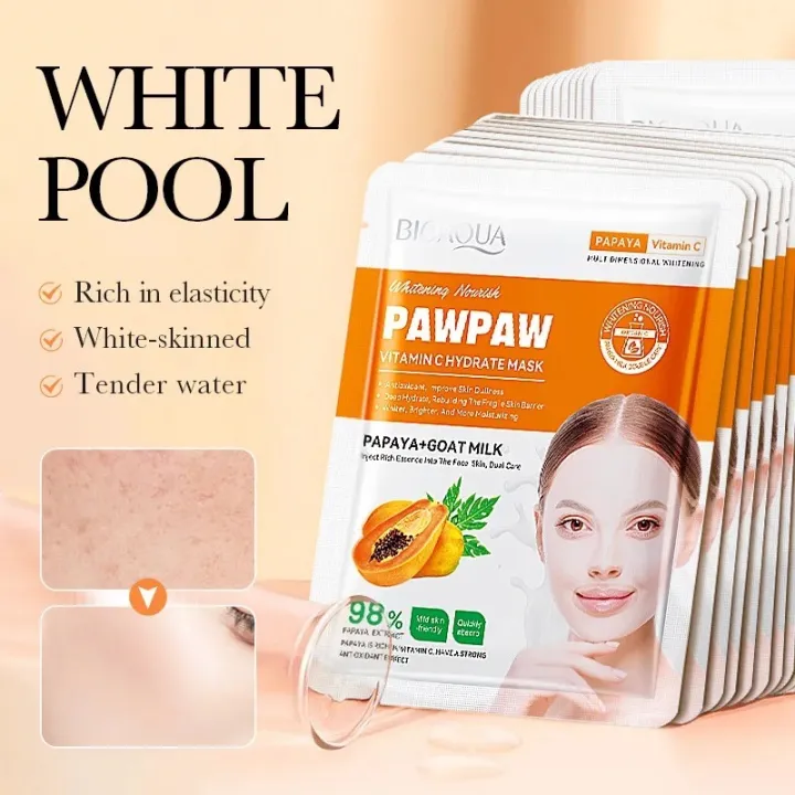 BIOAQUA%20Nourish%20PAWPAW%20Papaya%20Vitamin%20C%20Hydrate%20Sheet%20Mask-%2025g%20-%20Image%202