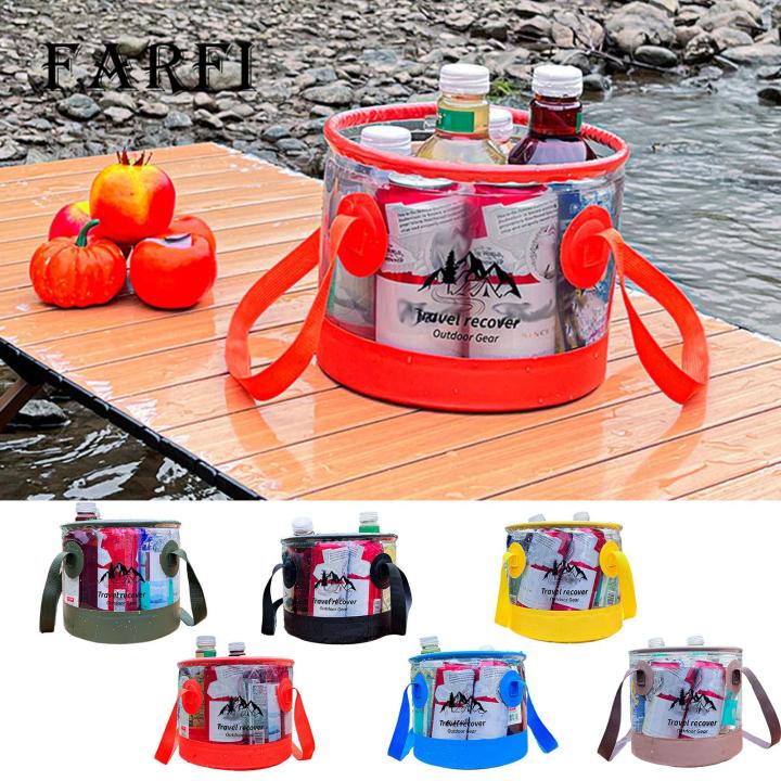 Collapsible Bucket for Camping 10l Outdoor Folding Bucket Double Handle ...
