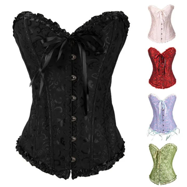 Women%20Lace%20Up%20Corset%20Boned%20Waist%20Zip%20Floral%20Women%20Tops%20Brocade%20Overbust%20Corset%20Female%20Slimming%20Clothing%20Shapewear%20Corset%20-%20Image%203