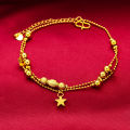 Japanese and Korean fashion Xiaohongshu Douyin same style anklet Vietnamese sand gold plated summer love bell multi-line anklet for women.
