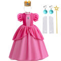 Carnival Halloween Vest Party Dress Kids Cosplay Princess Peach Elegant Dress Dress for Women Baby Kids Costume 2-10 Years Old. 